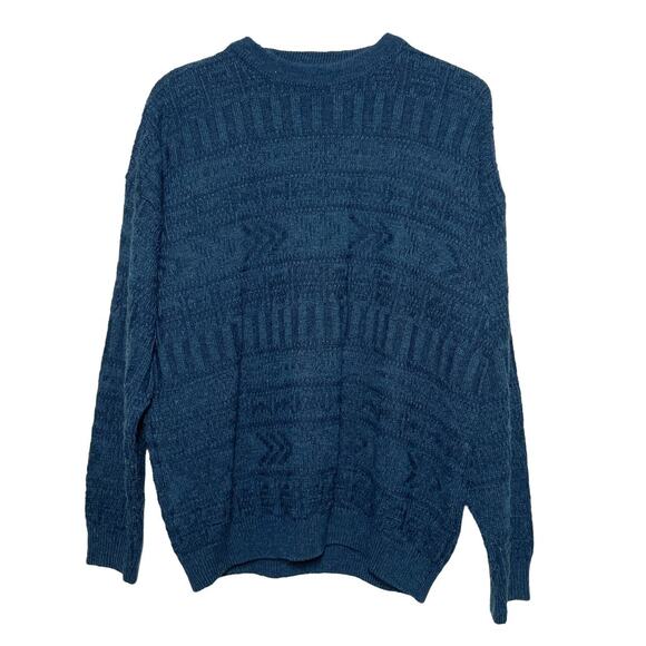 💙 Antartex Weekend Vintage Blue Knit Sweater Women’s (Menswear-Inspired L) - Picture 1 of 5